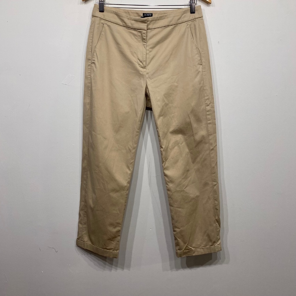 J.Crew Kate‎ Slim Straight Leg Tan Flat Front Office Pants 6P
